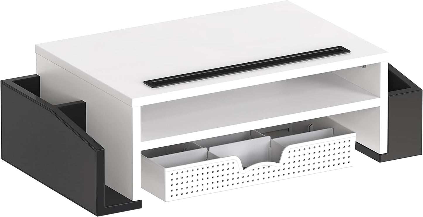 Simple Houseware Desk Monitor Stand Riser with Adjustable Organizer tray, Espresso