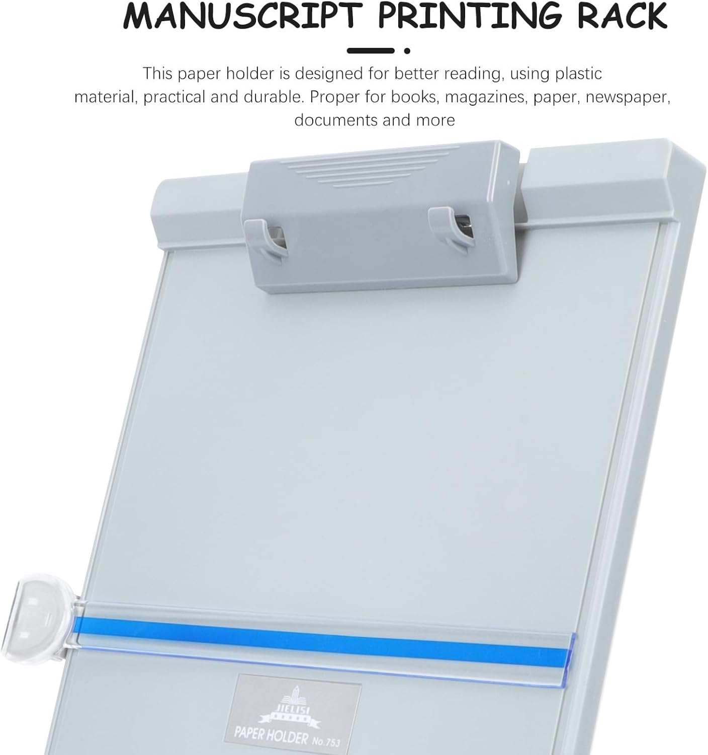 MAGICLULU Adjustable Document Stand Plastic Paper Holder Vertical Desktop Copy Stand Reading Rack for Office and Home Use Light Gray