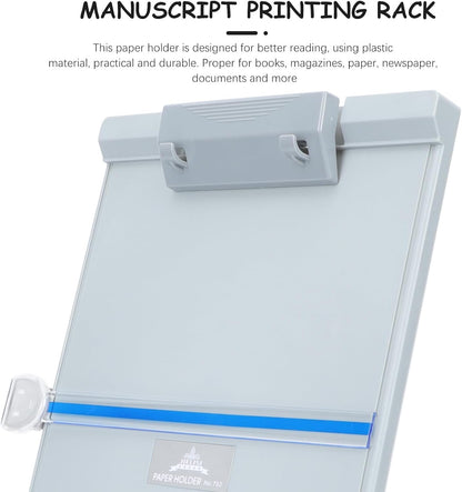 MAGICLULU Adjustable Document Stand Plastic Paper Holder Vertical Desktop Copy Stand Reading Rack for Office and Home Use Light Gray