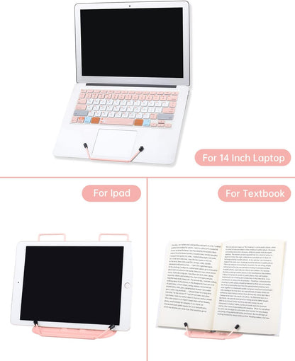 Honagu Book Stand for Reading, Adjustable Reading Rest Book Holder, Documents Holder, Sturdy Typing Stand for Recipes Textbooks Tablet Music Books (Green)