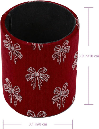 Leather Pen Holder for Desk, Love Cherry Pencil Organizer Pencil Cup Desk Decor Makeup Brush Holder Multifunctional Office Supplies for Home,Office, School