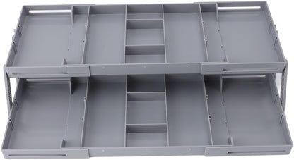 Sanpyl Drawer Organizer, Multi Layer Drawer Foldable Storage Box for Dresser Bathroom Kitchen Office, Expandable Folding Jewelry Organizer Tray (2 Layers)