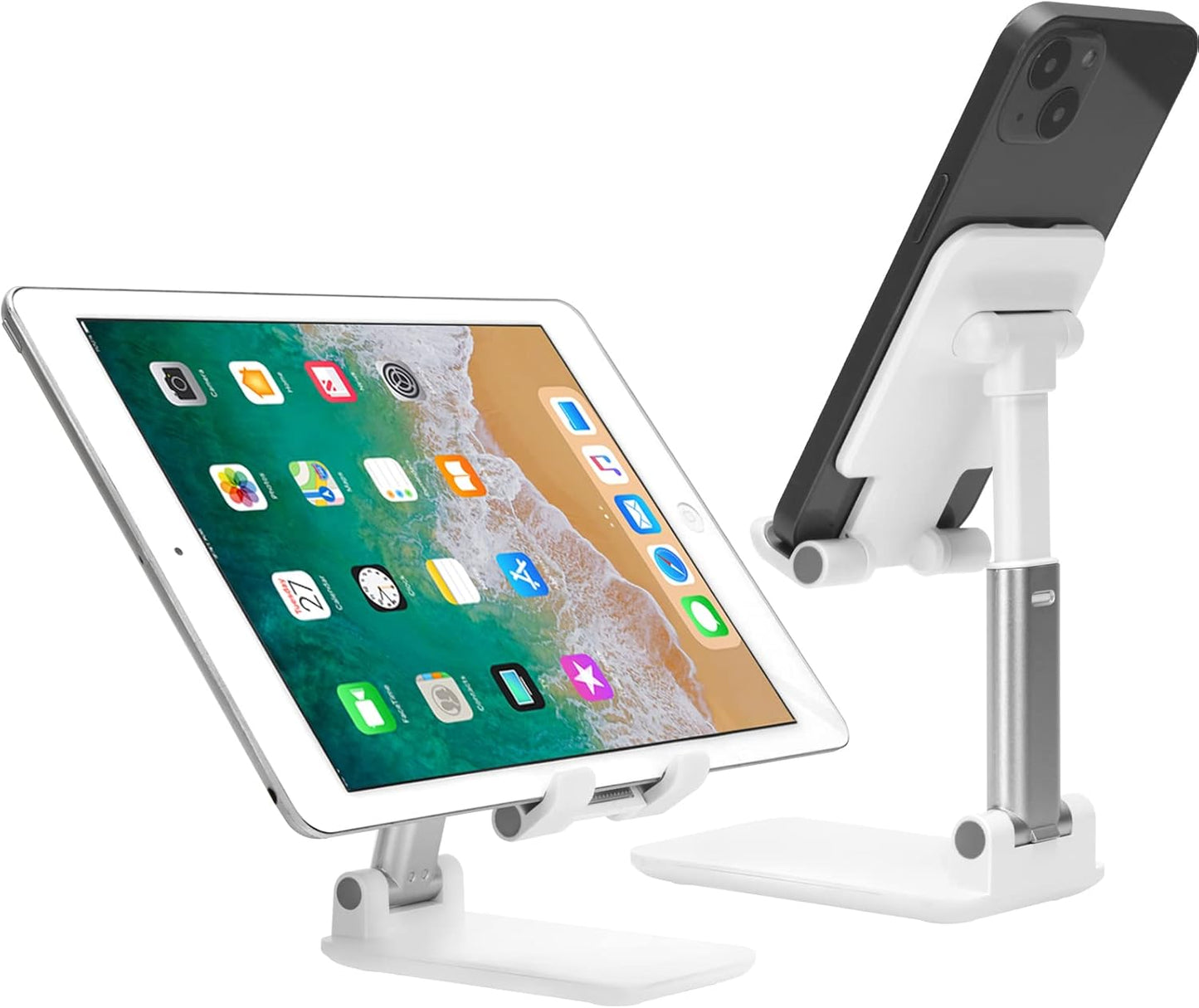 HOTEMIA Cell Phone Stand,Adjustable Foldable Phone Stand for Desk Taller iPhone Stand Compatible with All Smart Phone Desk Accessories(Green)