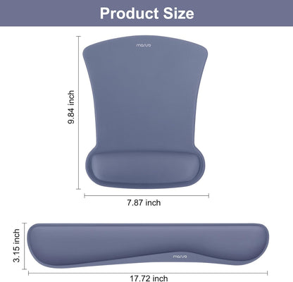 MOSISO Wrist Rest Support for Mouse Pad & Keyboard Set, Ergonomic Mousepad Non-Slip Base Home/Office Pain Relief & Easy Typing Cushion with Neoprene Cloth & Raised Memory Foam, Apricot