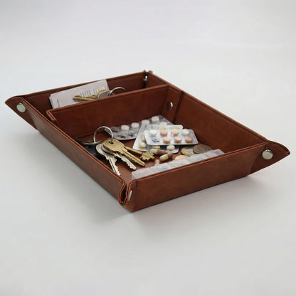 Multi-functional storage tray - suitable for jewelry, wallets, watches, keys, coins, mobile phones, glasses - very suitable as a storage tray for bedside tables, desks and doorways.