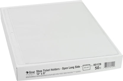 C-Line Vinyl Shop Ticket Holders, Both Sides Clear, 8.5 x 11 Inches, 50 per Box (80911)