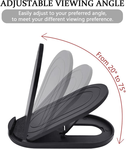 Cell Phone Stand，2Pack Portable Foldable Desktop Cell Phone Holder, Adjustable Universal Multi-Angle Cradle Stands for Tablet iPad iPhone 15 14 13 12 11 X/xr/xs max Samsung Galaxy, Black and White