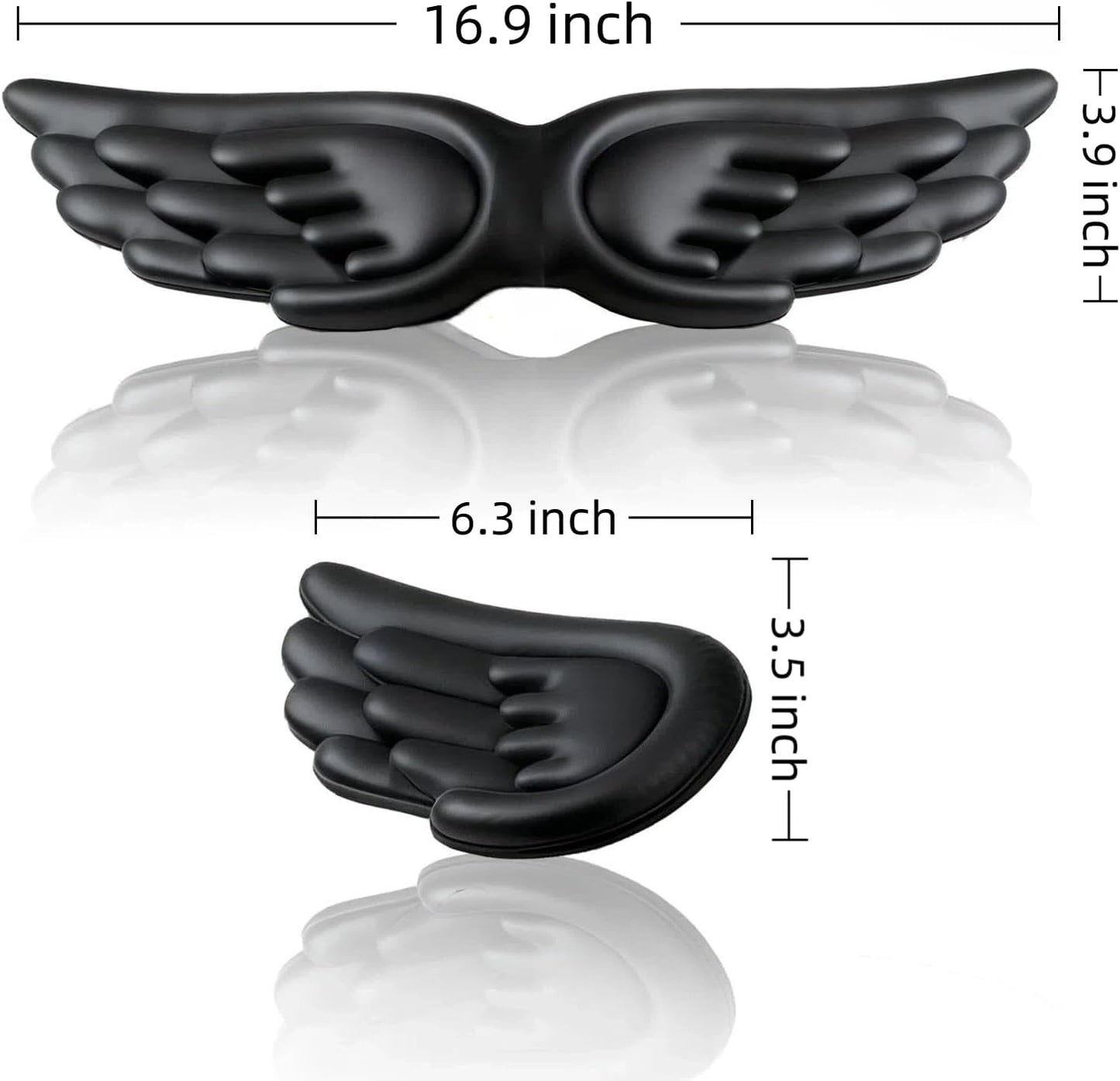 Angel Wing Wrist Rest Ergonomic Memory Foam Wrist Rest for Computer Keyboard Mouse Set, Cute Gaming Keyboard Cushion Hand Support PU Leather Surface Anti-Slip Waterproof White Angel Wing