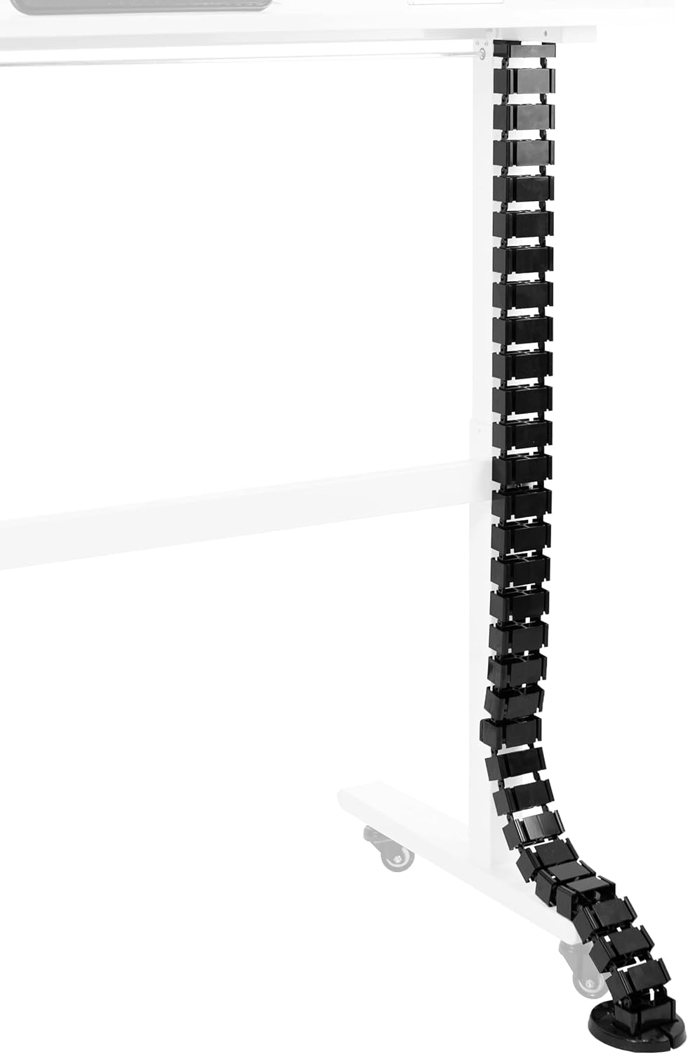 VIVO Standing Desk Vertebrae Magnetic Cable Management Kit, Adjustable Quad Entry Flexible Spine Wire Organizer Cord Snake for Home Office, Black, DESK-AC01M