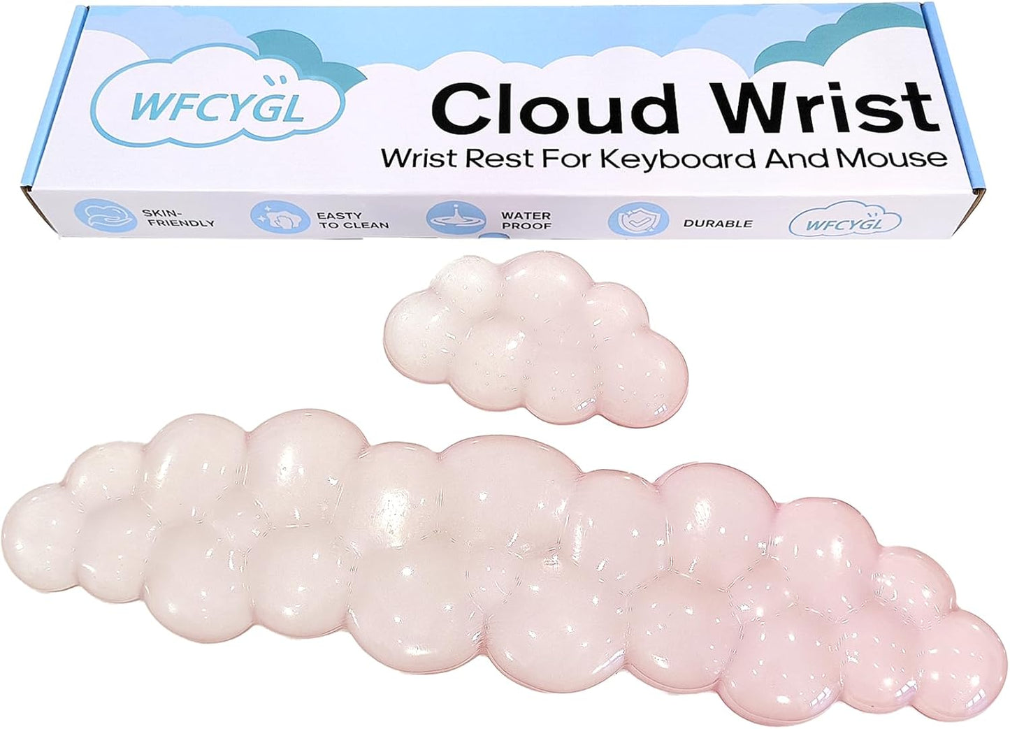Gel Wrist Rest for Keyboard and Mouse Square Blue Plaid Clear Keyboard Wrist Rest Transparent Ergonomic Cute Checkered Mouse Wrist Pad Silicone Non-Slip Support for Computer Laptop Gaming Home Office