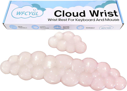Gel Wrist Rest for Keyboard and Mouse Square Blue Plaid Clear Keyboard Wrist Rest Transparent Ergonomic Cute Checkered Mouse Wrist Pad Silicone Non-Slip Support for Computer Laptop Gaming Home Office