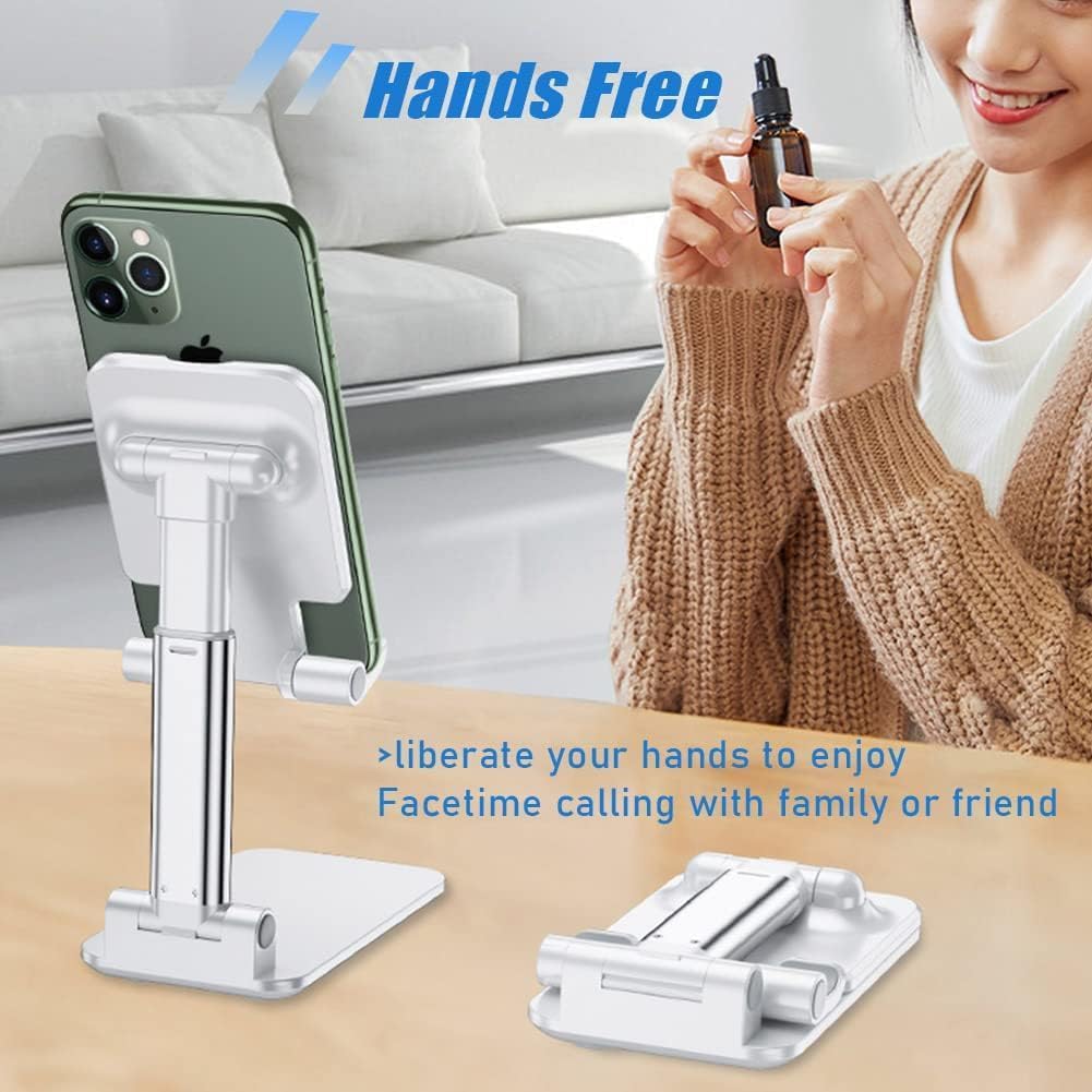 Adjustable Cell Phone Stand,Phone Stand,Mobile Phone Holder,iPhone Holder for Desk,Cell Phone Holder Portable Cellphone Cradle Desktop Dock Stand for Smart Phones,iPad Tablet and E-Reader