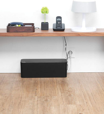 Bluelounge CableBox Mini Cable Management with Small Surge Protector, Black (CBM-BL)