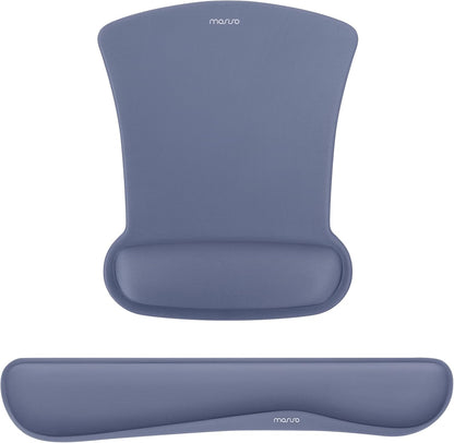 MOSISO Wrist Rest Support for Mouse Pad & Keyboard Set, Ergonomic Mousepad Non-Slip Base Home/Office Pain Relief & Easy Typing Cushion with Neoprene Cloth & Raised Memory Foam, Apricot