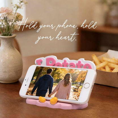 ZAWUU Coffee & Donuts Phone Stand - Cute Resin Phone Holder for Desk, Bedside Table, and Kitchen Counter, Adjustable Vertical & Horizontal Display, Fun Gift for Coffee Lovers, Women, and Teens