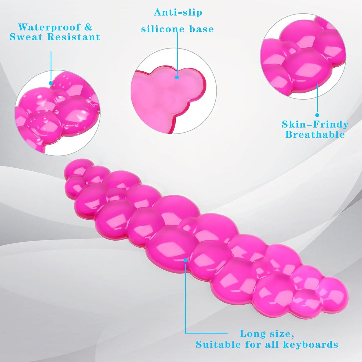 Gel Cloud Keyboard and Mouse Wrist Rest, Cute Wrist Support and Arm Support Keyboard Rest for Keyboard and Mouse Typing Pain Relief，Suitable for Office/Computer/Laptop/Gaming (Pink)