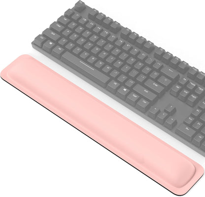 TECKNET Wrist Rest for Computer Keyboard, Thicken Memory Foam Wrist Support Pad for Keyboard, Ergonomic Palm Rest for Pain Relief, Anti-Slip Rubber Base, 17x3.3 in, 1 inch (25mm), Black