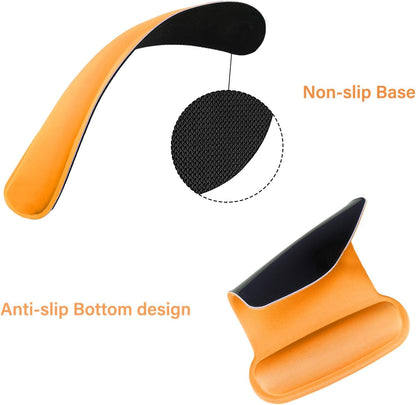 MOSISO Wrist Rest Support for Mouse Pad & Keyboard Set, Ergonomic Mousepad Non-Slip Base Home/Office Pain Relief & Easy Typing Cushion with Neoprene Cloth & Raised Memory Foam, Apricot