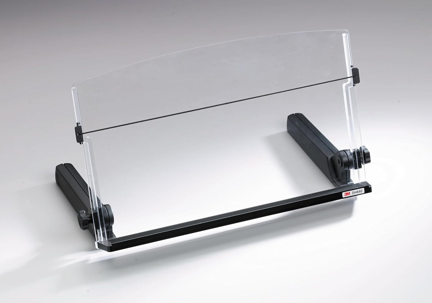 3M Adjustable Document Copy Holder, In-line with Monitor Minimizing Head and Neck Movement, 300 Sheet Capacity Holds Sheets to Books, Elastic Line Guide Keeps Pages Open, 18" Wide, Black (DH640)