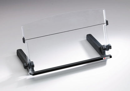 3M Adjustable Document Copy Holder, In-line with Monitor Minimizing Head and Neck Movement, 300 Sheet Capacity Holds Sheets to Books, Elastic Line Guide Keeps Pages Open, 18" Wide, Black (DH640)