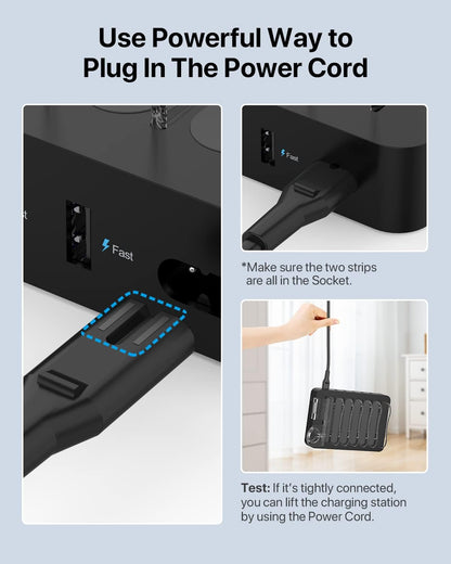 SooPii 60W 6-Port PD Charging Station for Multiple Devices, 20W PD USB C Fast Charging for lPhone 14/13/12,6 Short Cables Included, 2 in 1 Holder,for Phones,Tablets and Others…