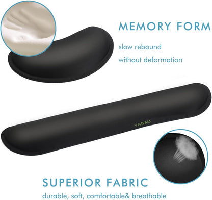 Comfy Mee Premium Memory Foam Keyboard and Mouse Wrist Rest Pads Set- for Comfortable Typing &Wrist Pain Relief (Pack of 2)