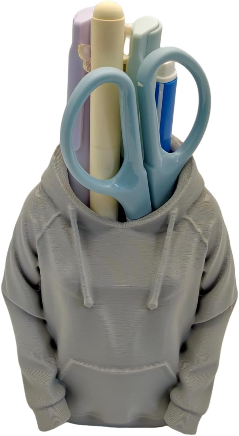 TIME&TRAVE Unique Sweatshirt Pen Holder for Desk, Creative Pencil Holder Desk Organizers, Office Supplies Decorations Idea Gift for Men Women Kids(Yellow)