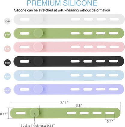 Donruby 24Pcs Silicone Cable Ties - Reusable & Washable with Locking Buckles, Adjustable Fastening Cable Management Straps, Multi-Purpose High Elasticity Cord Organizer (Purple)