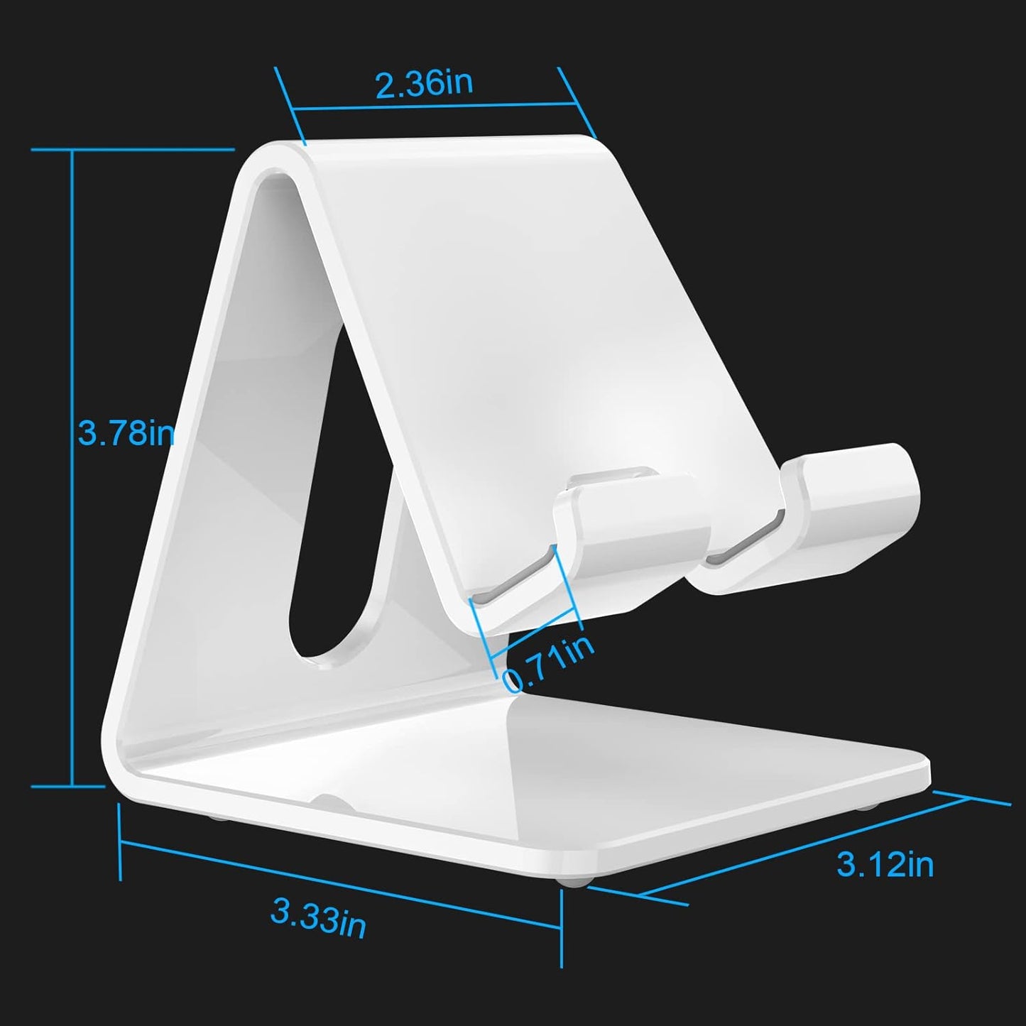 Crpich Acrylic Cell Phone Stand, Portable Clear Phone Stand for Desk, Compatible with Phone16 15 14 13 Pro Max Mini 12 11 Plus SE, Switch, Android Smartphone, Pad, Tablet, Desk Accessories