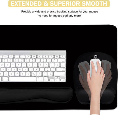 Memory Foam Set Wrist Rest Pad & Mouse Wrist Rest Support,Ergonomic Design for Office,Home,Laptop,Desktop Computer,Gaming Keyboard - Pink