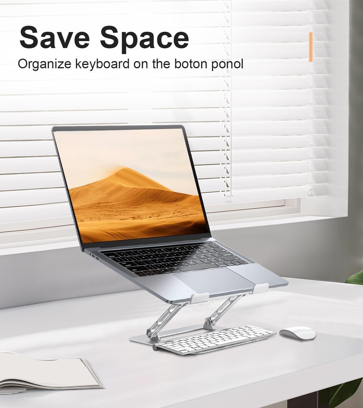 Aoviho Adjustable Laptop Stand for Desk,Portable Laptop Stand Holder and Riser,Foldable Aluminum Notebook Computer Stands for MacBook Air Pro HP Lenovo Dell Samsung Chromebook, 10-15.6 inch, Purple