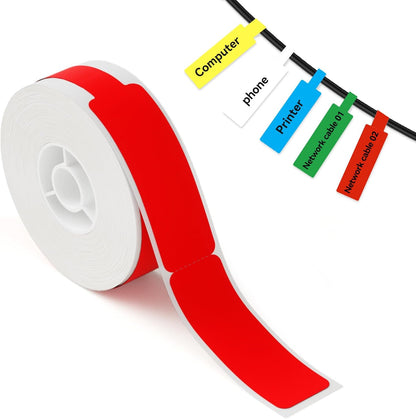 NIIMBOT White Cable Labels Maker Tape for D11/D110/D101 Label Maker, 0.49'' x 4.29''(12.5mm x 109mm), Thermal Label Tape for Home Office Labeling Tape Replacement