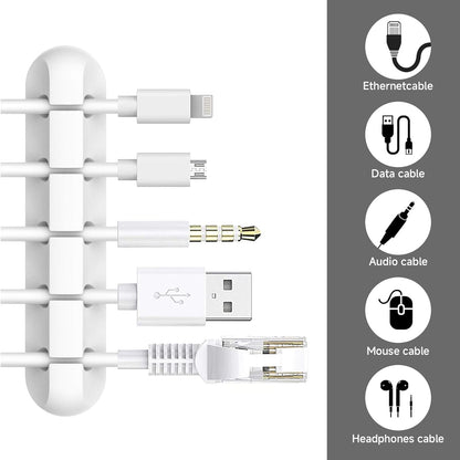 Cable Management Kit, Complete Set of 3, 5 & 7 Slots Silicone Cable Clips with 3M Adhesive - 3 Pack Cord Organizer for Desk, Home Office, Car Wire Holder