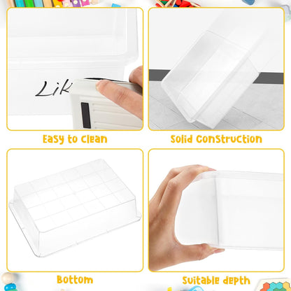 Hoteam 10 Pcs Flat Storage Organizer Tray Bin Paper Tray for Classroom Plastic Stackable File Organizer for School Office Teacher Book Organization(Clear,13.78 x 9.84 x 3.15 Inch)