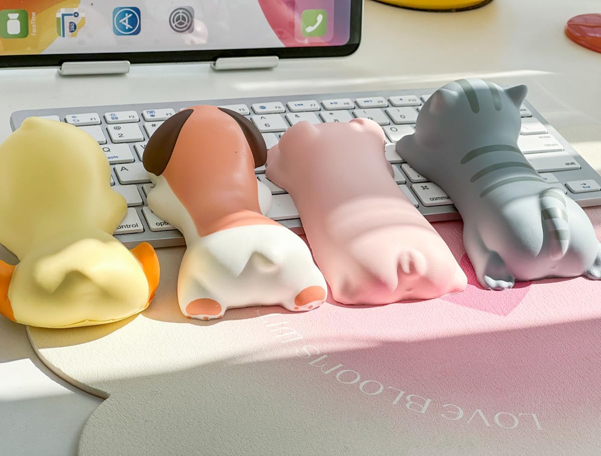 Cityhermit Cute Wrist Rest Support for Mouse Keyboard Computer Elbow Pad Arm Rest for Desk Ergonomic Kawaii Office Supplies Slow Rising PU Mouse Pad Cat
