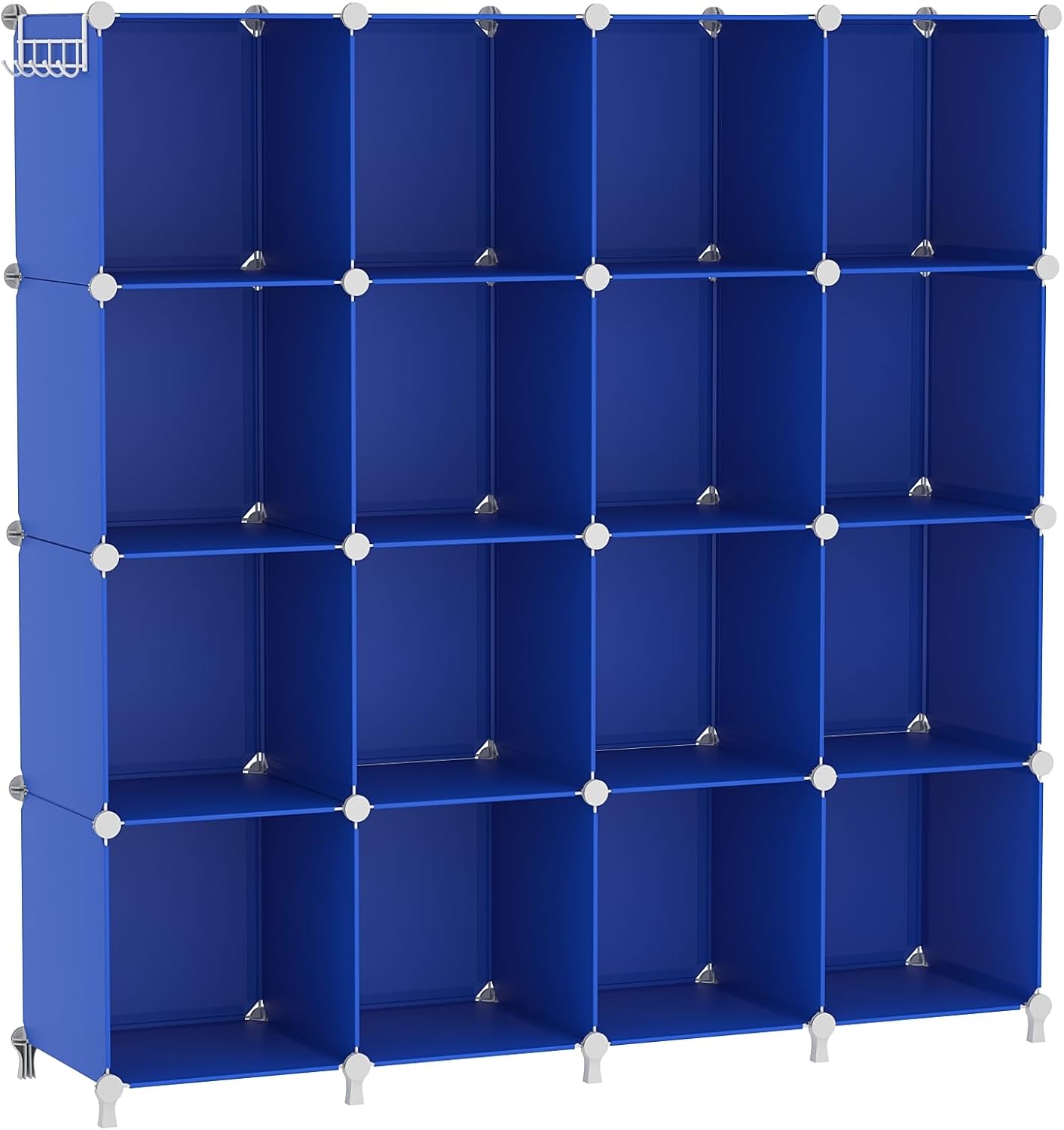 AWTATOS Cube Storage Organizer, 16 Cube Closet Organizer, Stackable Storage Cube Shelves, DIY Portable Closet Clothes Organizer Shelving for Bedroom, Closet, Wardrobe, Bathroom, White