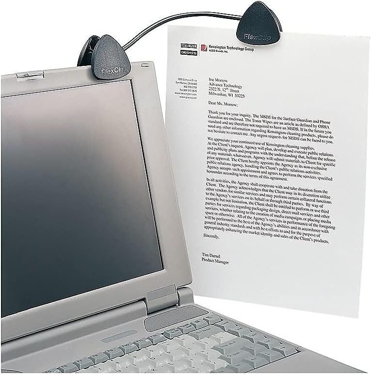 Kensington Flex Clip Copyholder 9-3/4"x1-1/2"x1-3/4" Black
