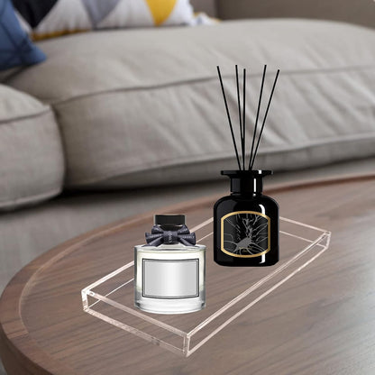 Bigfety Acrylic Vanity Tray for Organizing, Clear Bathroom Trays for Counter, Desk, Dresser