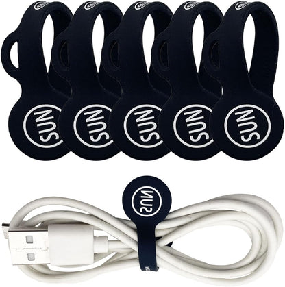 SUNFICON Magnetic Cable Clips Cable Organizers Earbuds Cords Clips Bookmark Whiteboard Noticeboard Fridge Magnets USB Cable Managers Keepers Ties Straps for Home Kitchen,Office,School,5 Pack White