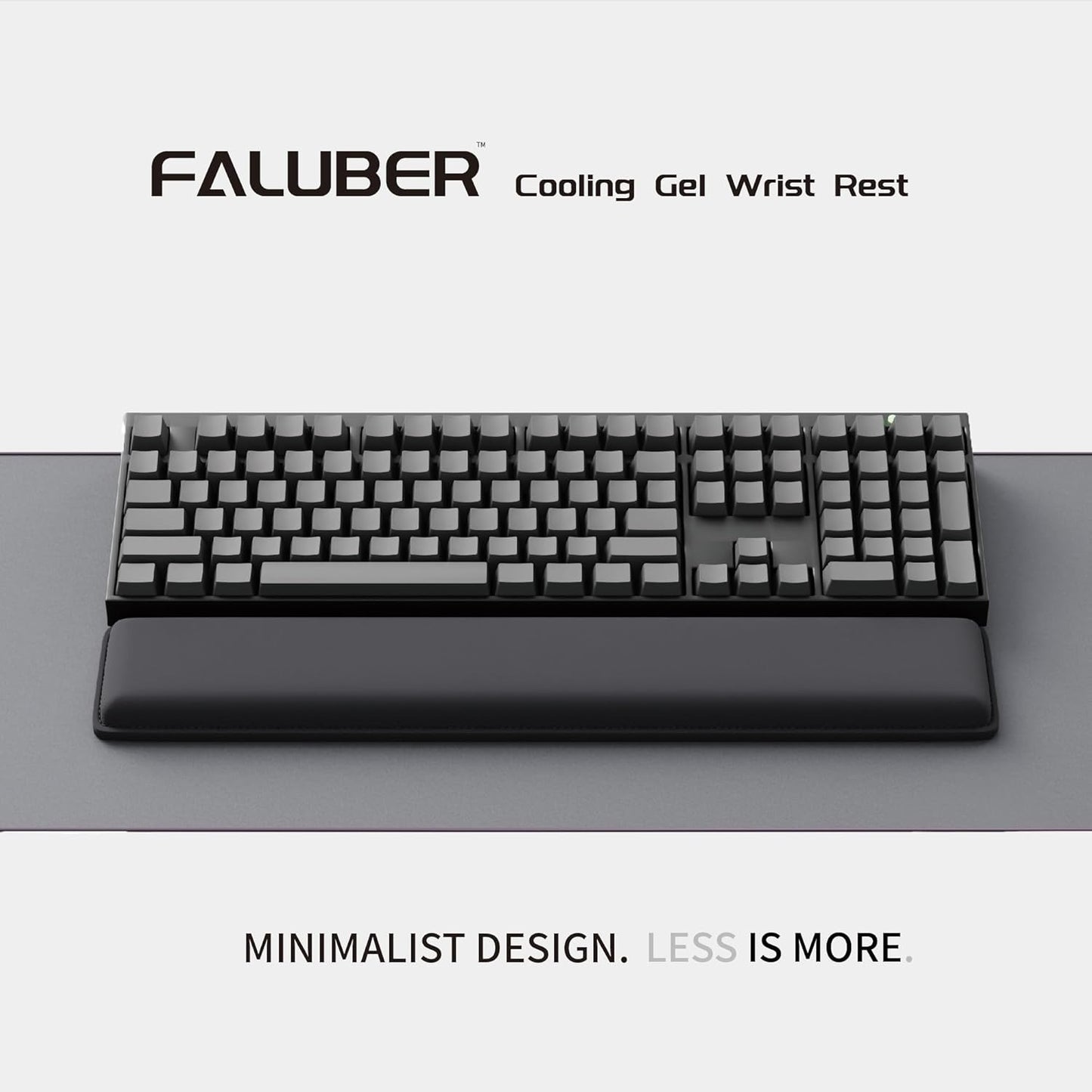 Faluber Cooling Gel Wrist Rest, 12.5-inch Length for Compact Keyboard, Memory Foam Palm Rest with Non-Slip Footpad, Ergonomic Design, Stain Resistant, PC Accessory Gaming Gear (Small-Compact)