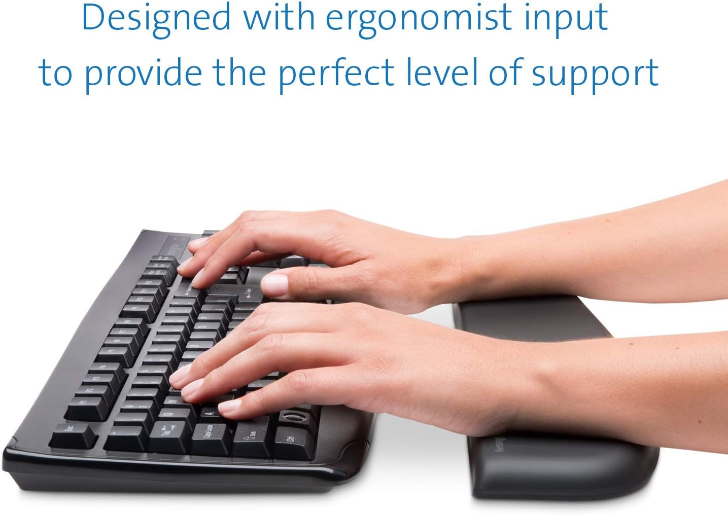 Kensington ErgoSoft Wrist Rest for Slim, Compact Keyboards, Black (K52801WW), 3.9 x 0.4 x 11.1 inches