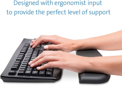 Kensington ErgoSoft Wrist Rest for Slim, Compact Keyboards, Black (K52801WW), 3.9 x 0.4 x 11.1 inches