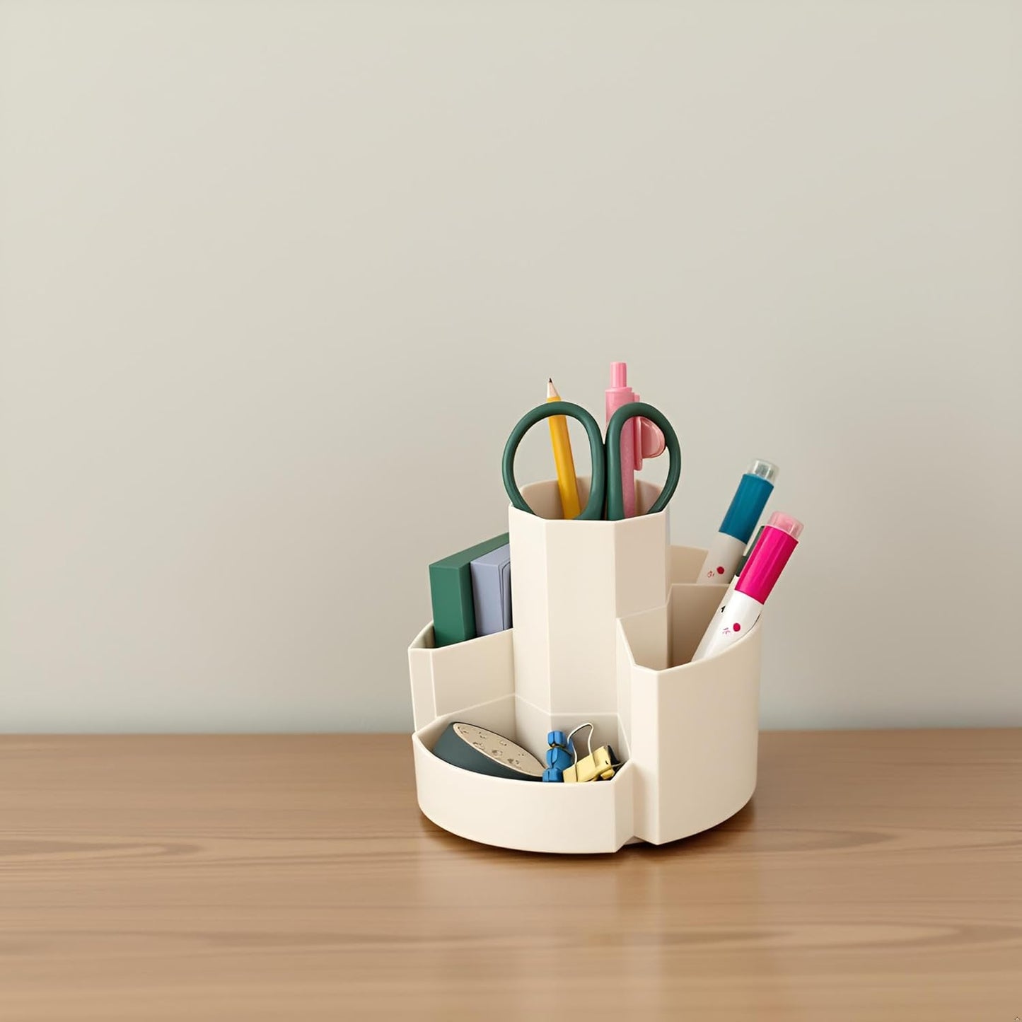 Pencil Pen Holder Desk Organizers Green Desktop Storage Stationery Supplies, Cute Cup Pot for Office, School, Art Supply