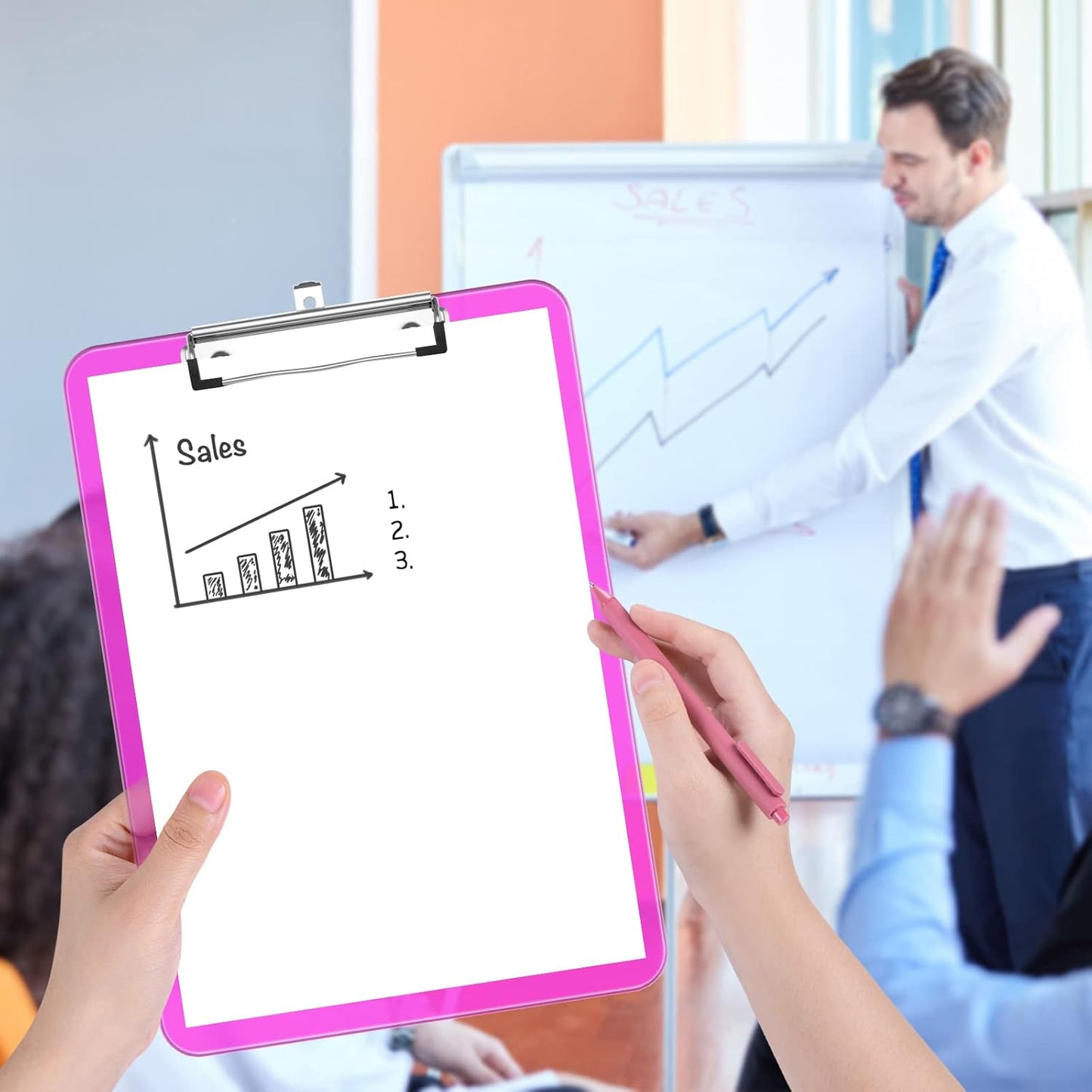 Rimilak 8.5 x 11 Plastic Clipboards Set of 2, Low Profile Metal Clip, Translucent Board, 12.5 x 9 in Letter Size, Office Supply, Back to School, Purple