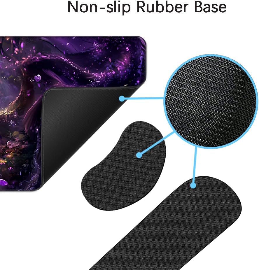 MIBITRI Keyboard Mouse Pad Set, Extended Gaming Mouse Pad+Ergonomics Keyboard Wrist Rest Support, Memory Foam, Easy Typing Pain Relief, 4Pcs XXL Ultra Thick Desk Mat, Enchanted Bookshelf