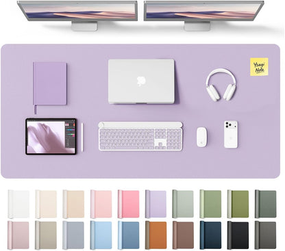 YSAGi Leather Desk Protector, Office Mat, Large Mouse Mat, Non-Slip PU Leather Blotter, Laptop Pad, Waterproof Writing Pad for Office and Home (Light Pink, 23.6" x 13.8") - Colors A