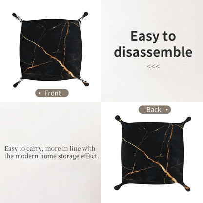 Valet Tray Catchall Trays Green Leaves Key Organizer Leather Tray Night Stand Organizer Bedside Vanity Trays Decor for Entryway Table