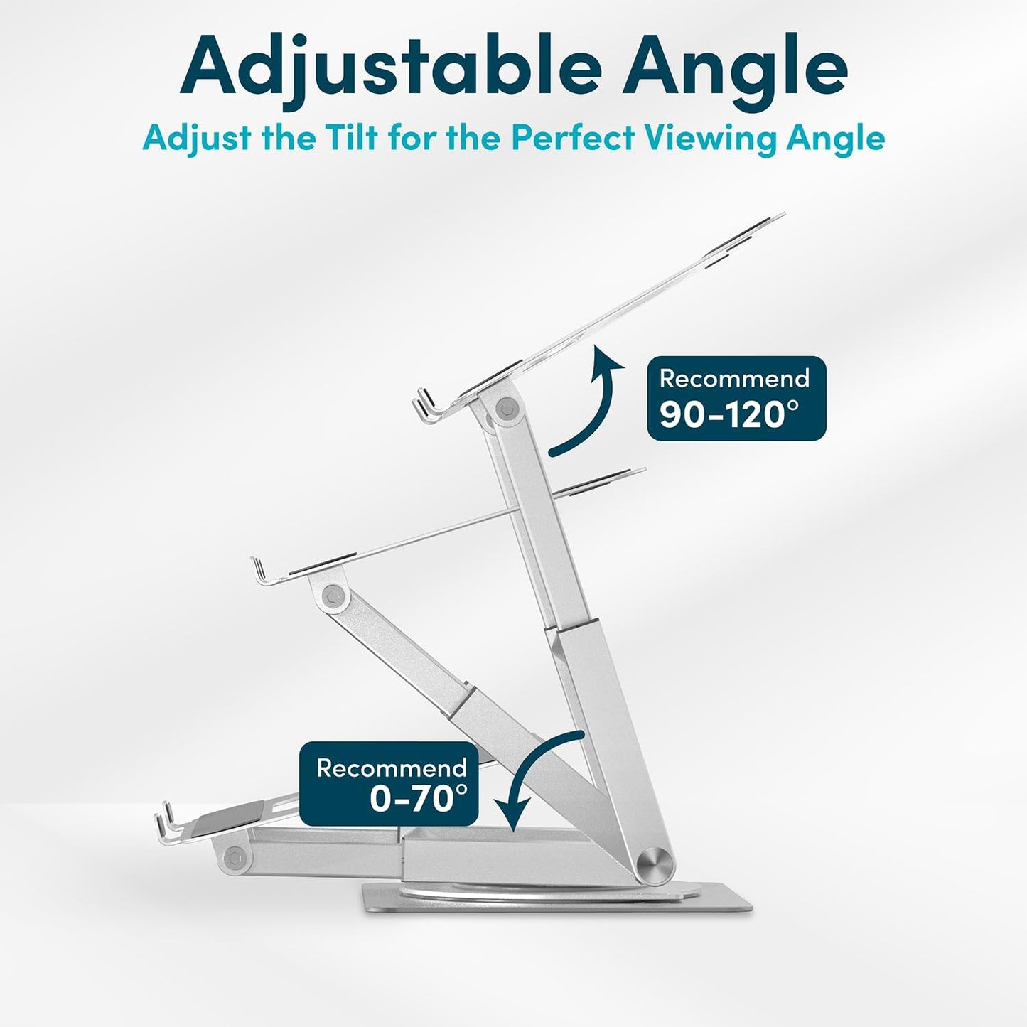 Lifelong Ergonomic Adjustable Laptop Stand for Desk - Height Up to 20" Portable Computer Laptop Riser Holder, Fits All MacBook Air & 10 15 17 Inches Laptops, Back to School Gift for Men & Women