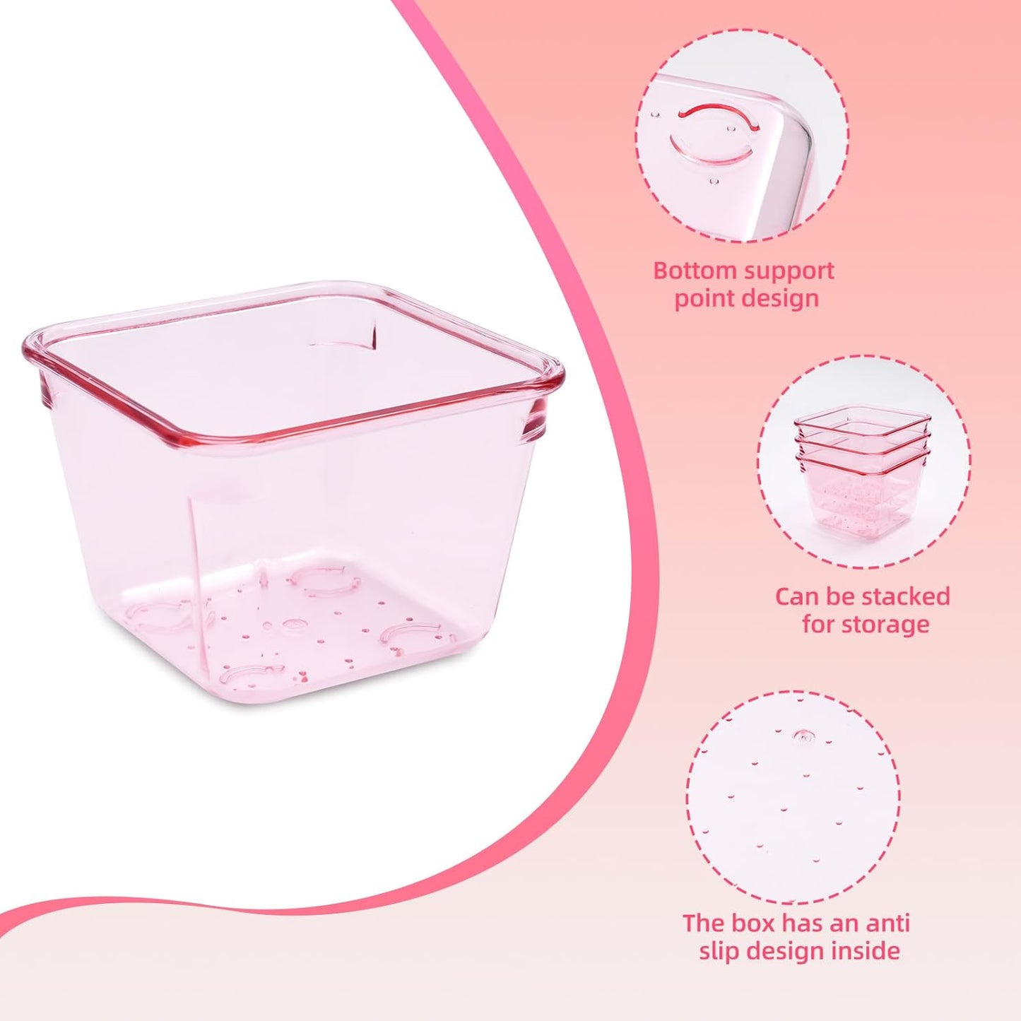 Clear Acrylic Drawer Organizers Set Storage for Makeup, Office Desk Small Vanity Trays for Drawer Bathroom Plastic Make up Organizers 25 Pcs