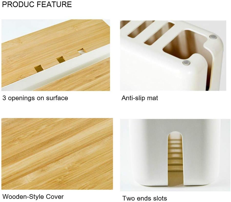 Cable Management Box| Power Stripe Organizer|Cord Organizer Box| Hide and Conceal Power Strips and Electrical Cords from TVs, Computers, and Desks| Keep Pets Safe